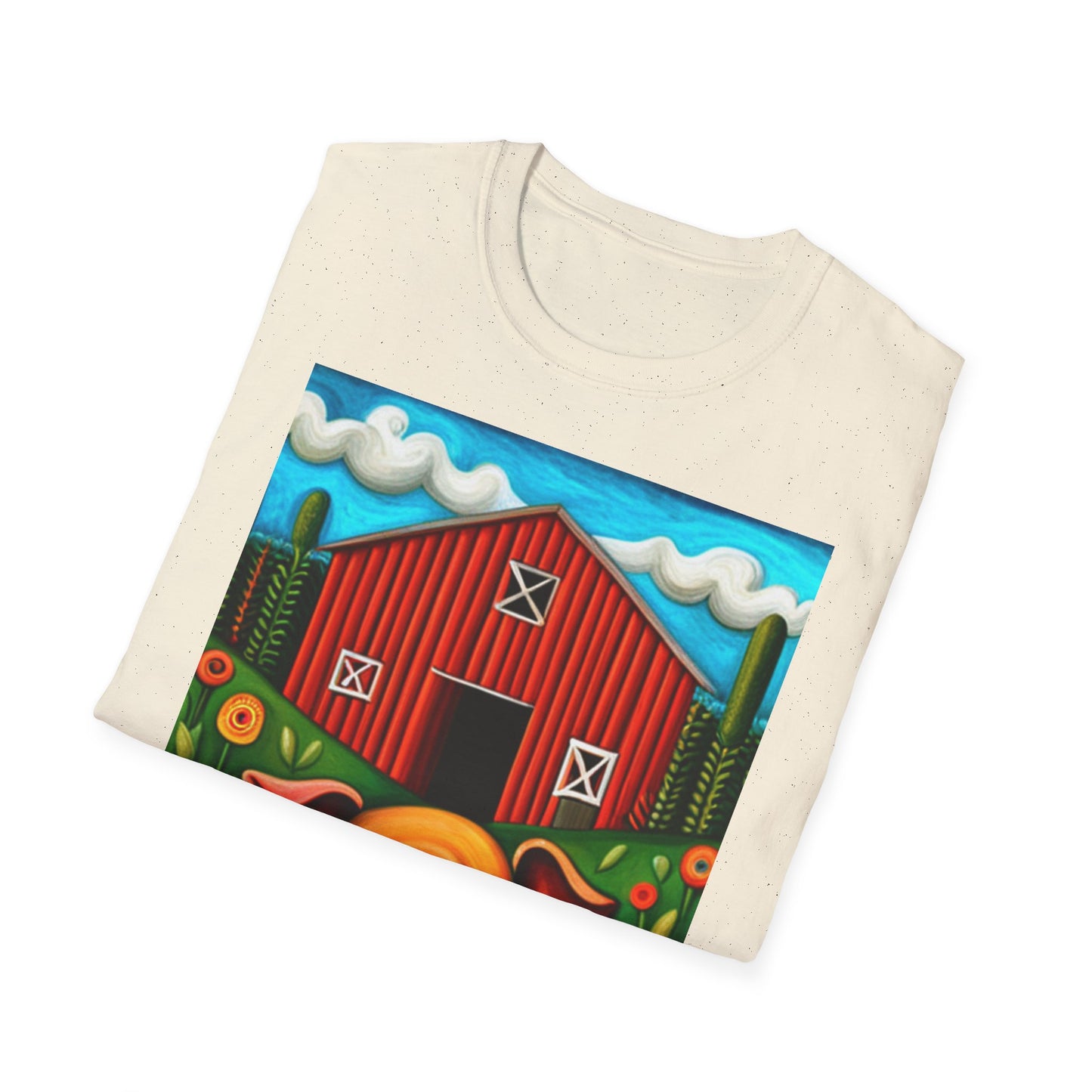 Big Orange Pig on Unisex Softstyle T-Shirt