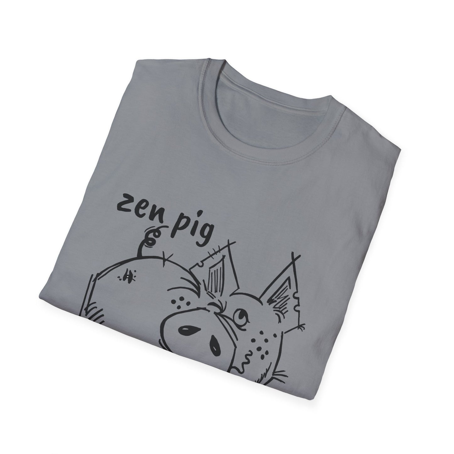 Zen Pig on Unisex Softstyle T-Shirt