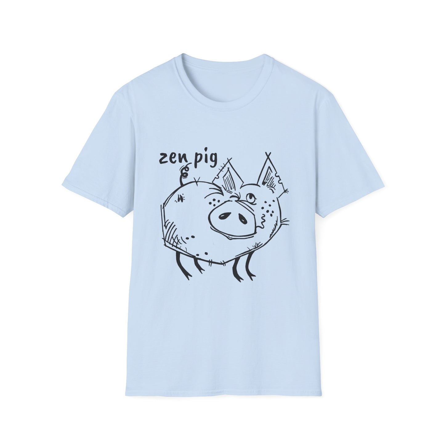 Zen Pig on Unisex Softstyle T-Shirt