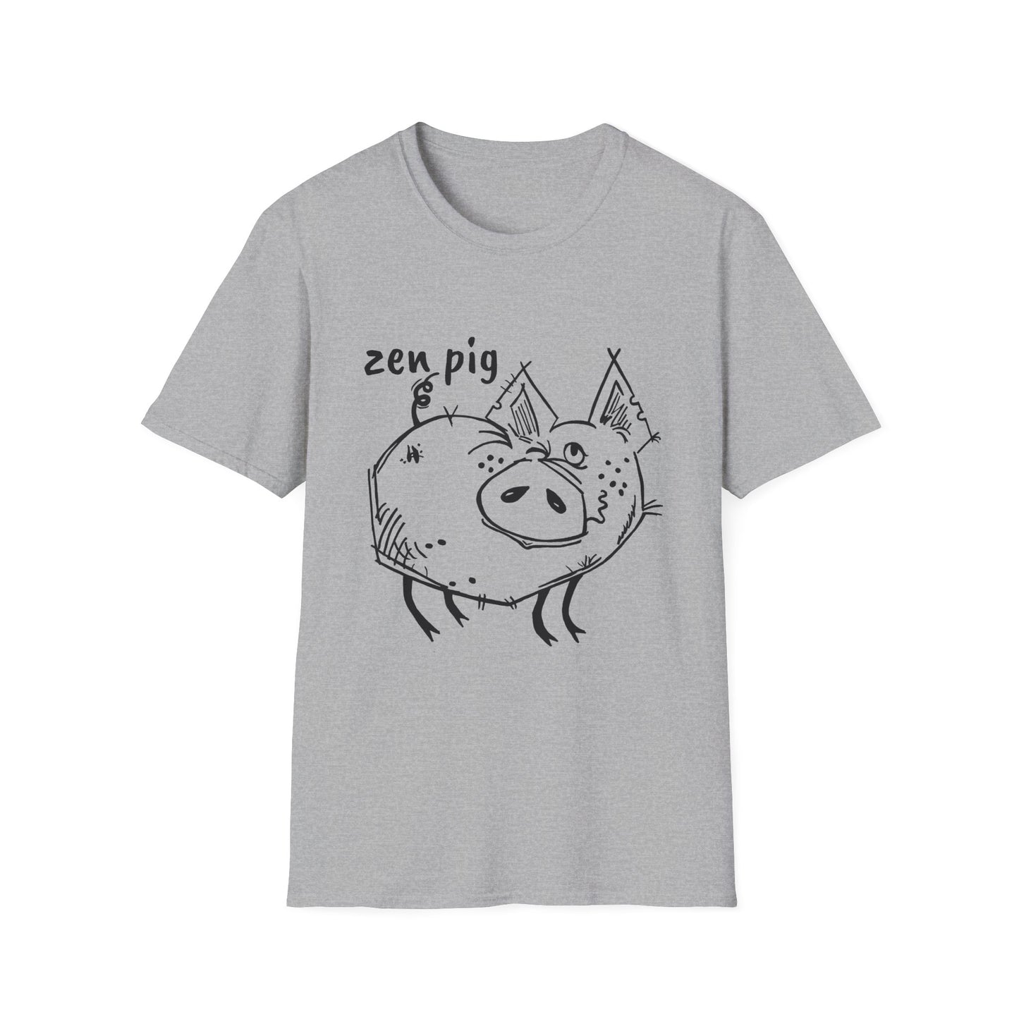 Zen Pig on Unisex Softstyle T-Shirt