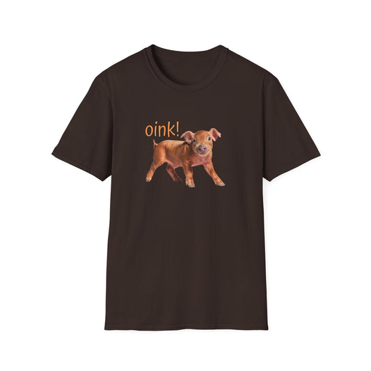 Oink Piglet on Unisex Softstyle T-Shirt