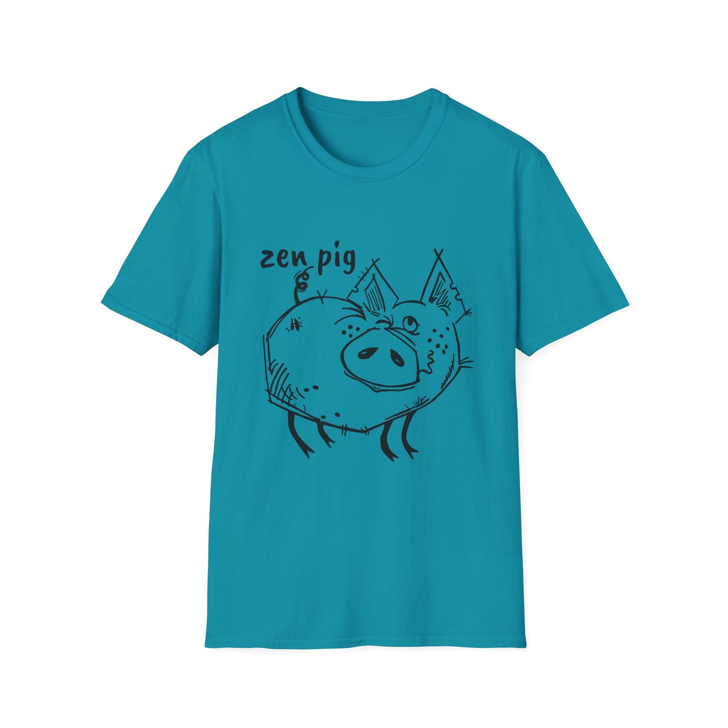 Zen Pig on Unisex Softstyle T-Shirt