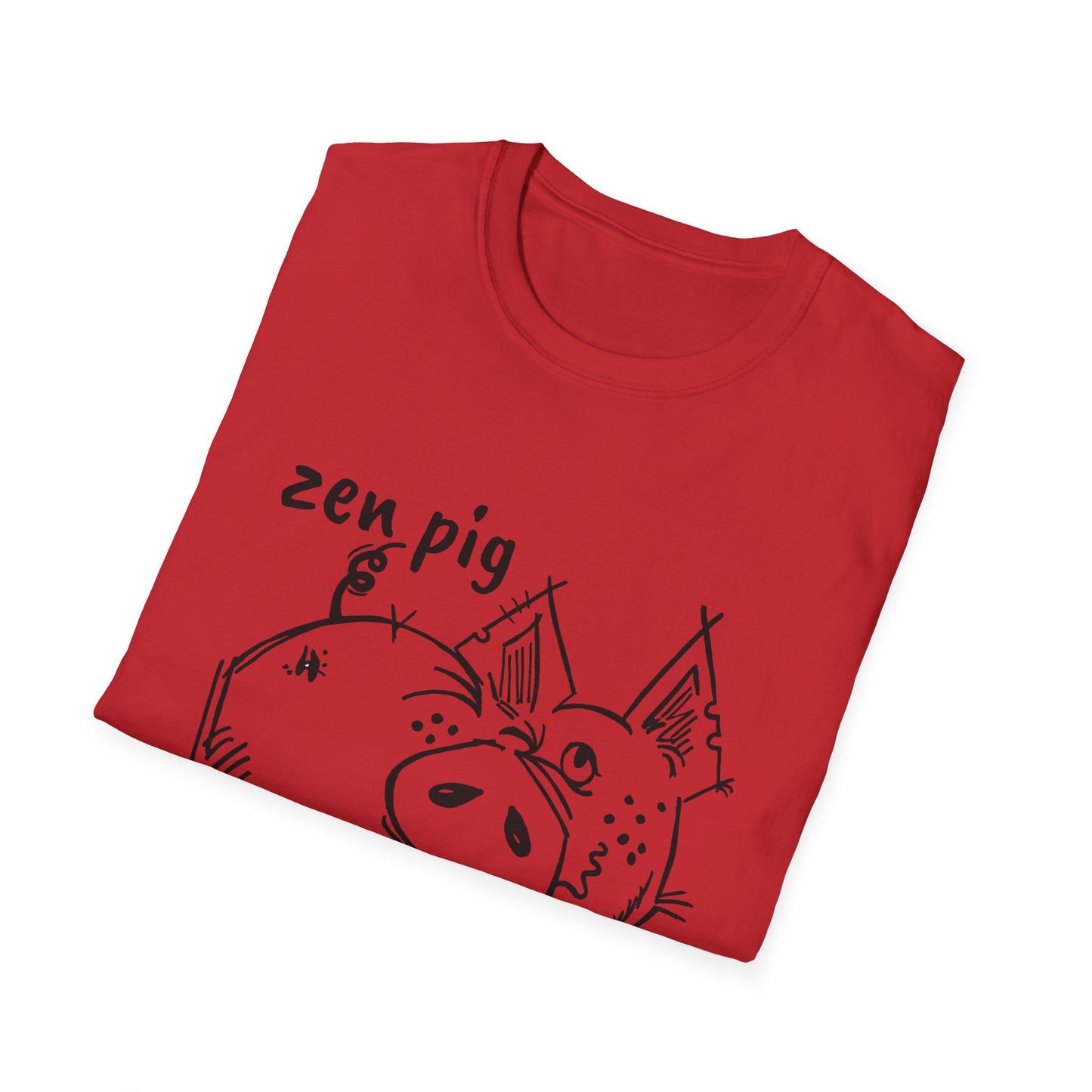 Zen Pig on Unisex Softstyle T-Shirt
