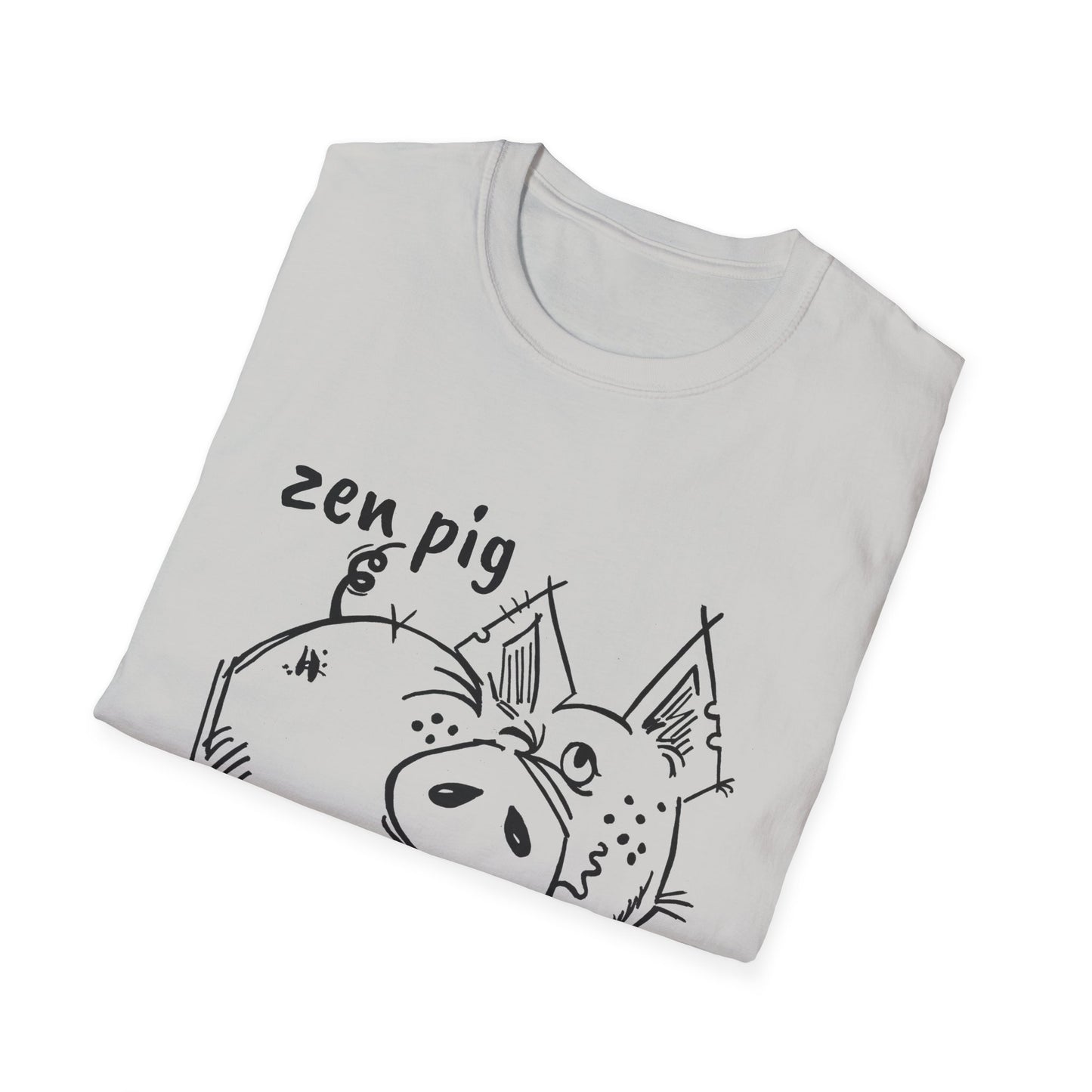 Zen Pig on Unisex Softstyle T-Shirt