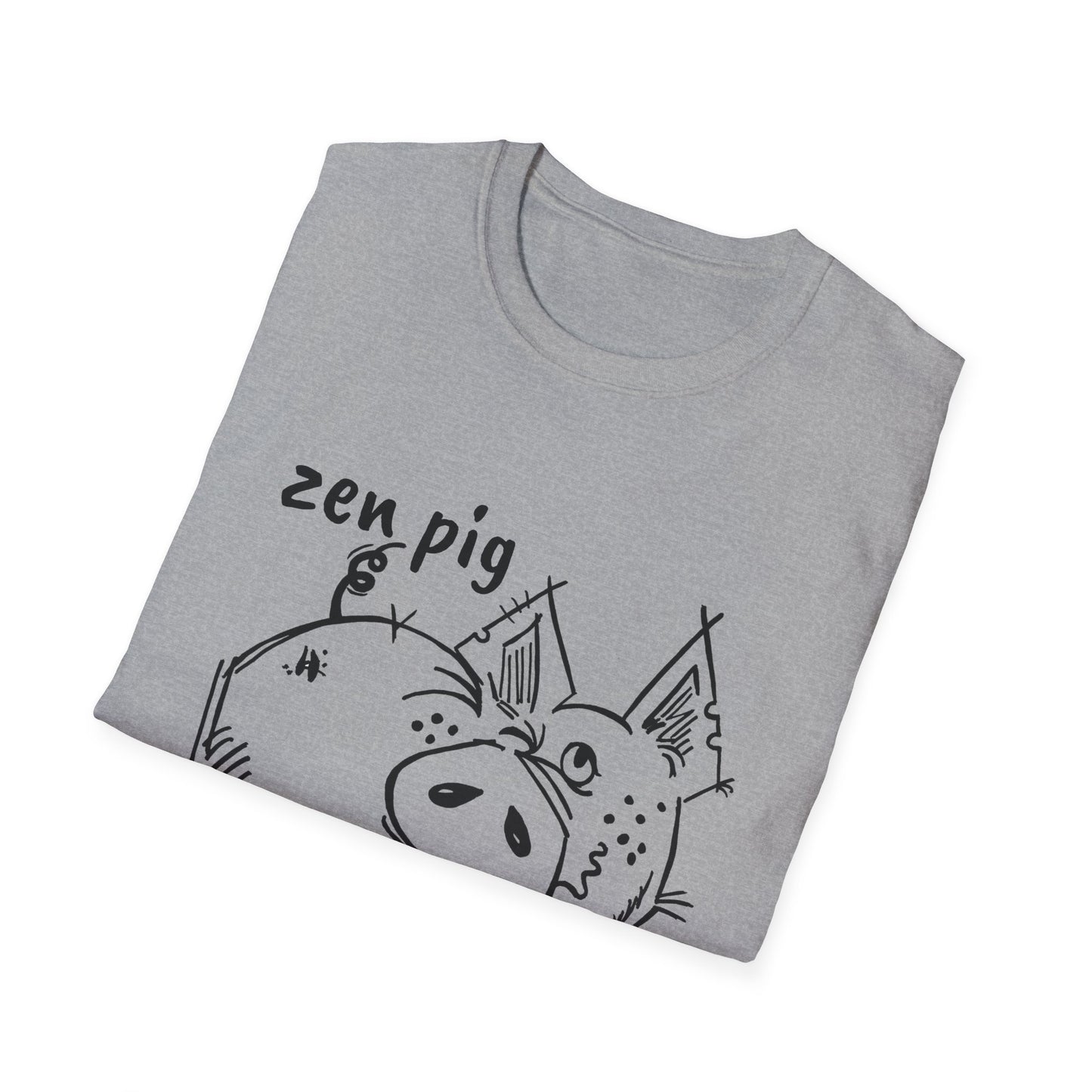 Zen Pig on Unisex Softstyle T-Shirt