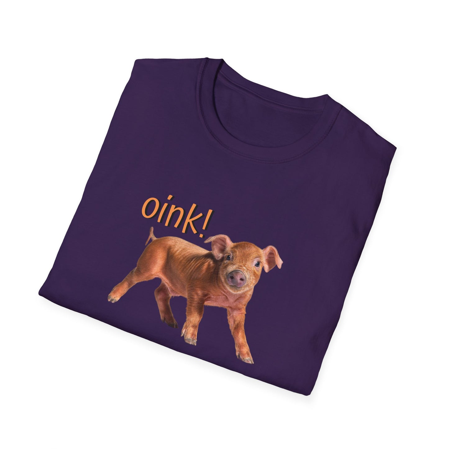 Oink Piglet on Unisex Softstyle T-Shirt
