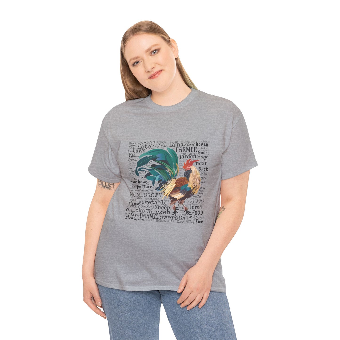 Vintage Rooster Word Clound Tee