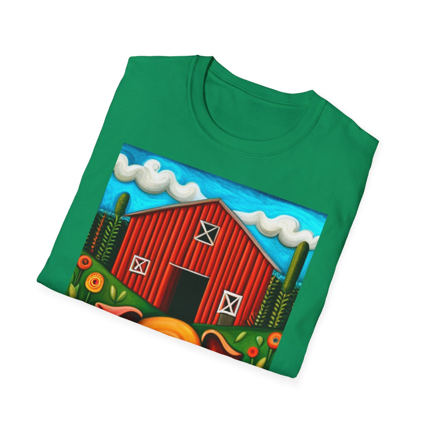 Big Orange Pig on Unisex Softstyle T-Shirt