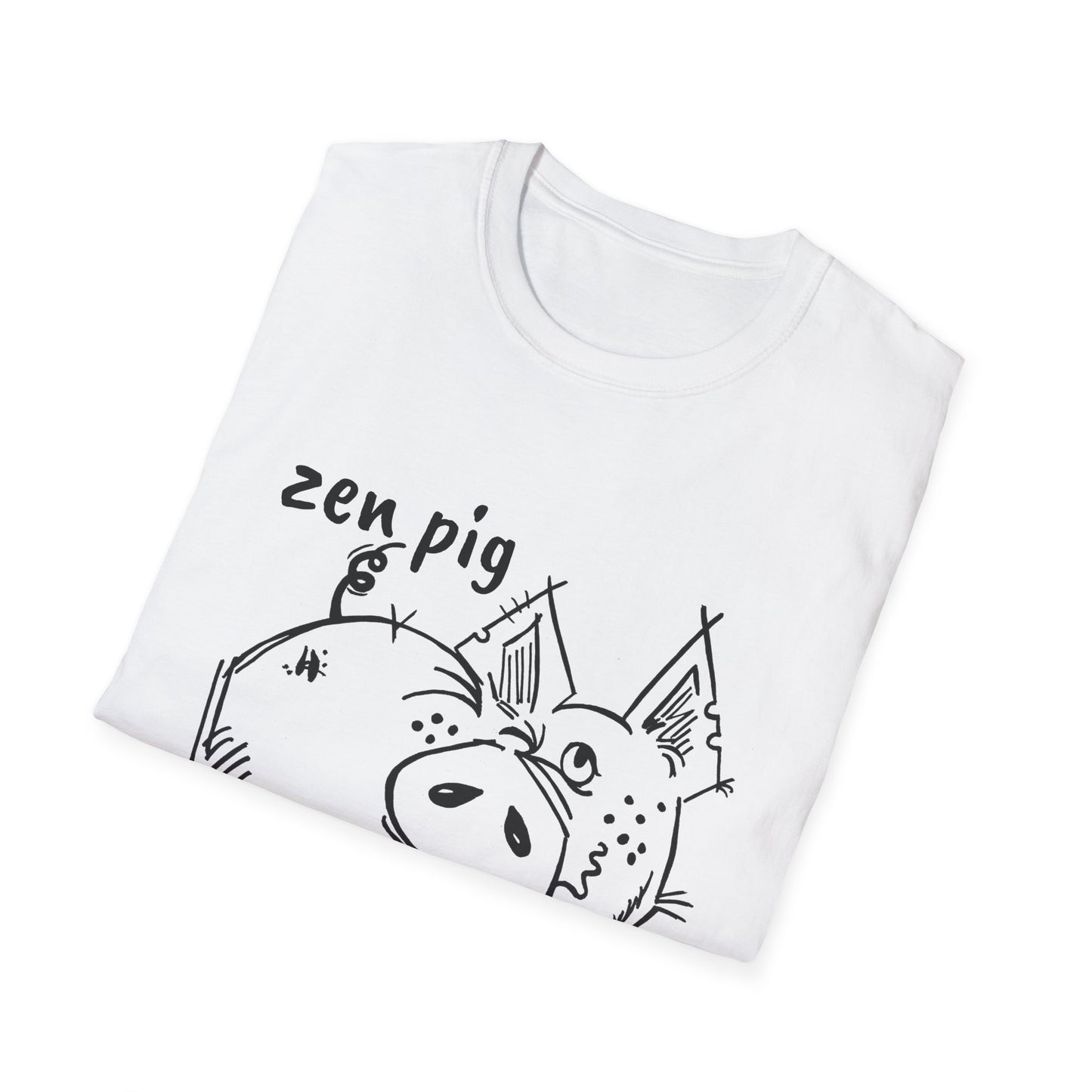 Zen Pig on Unisex Softstyle T-Shirt