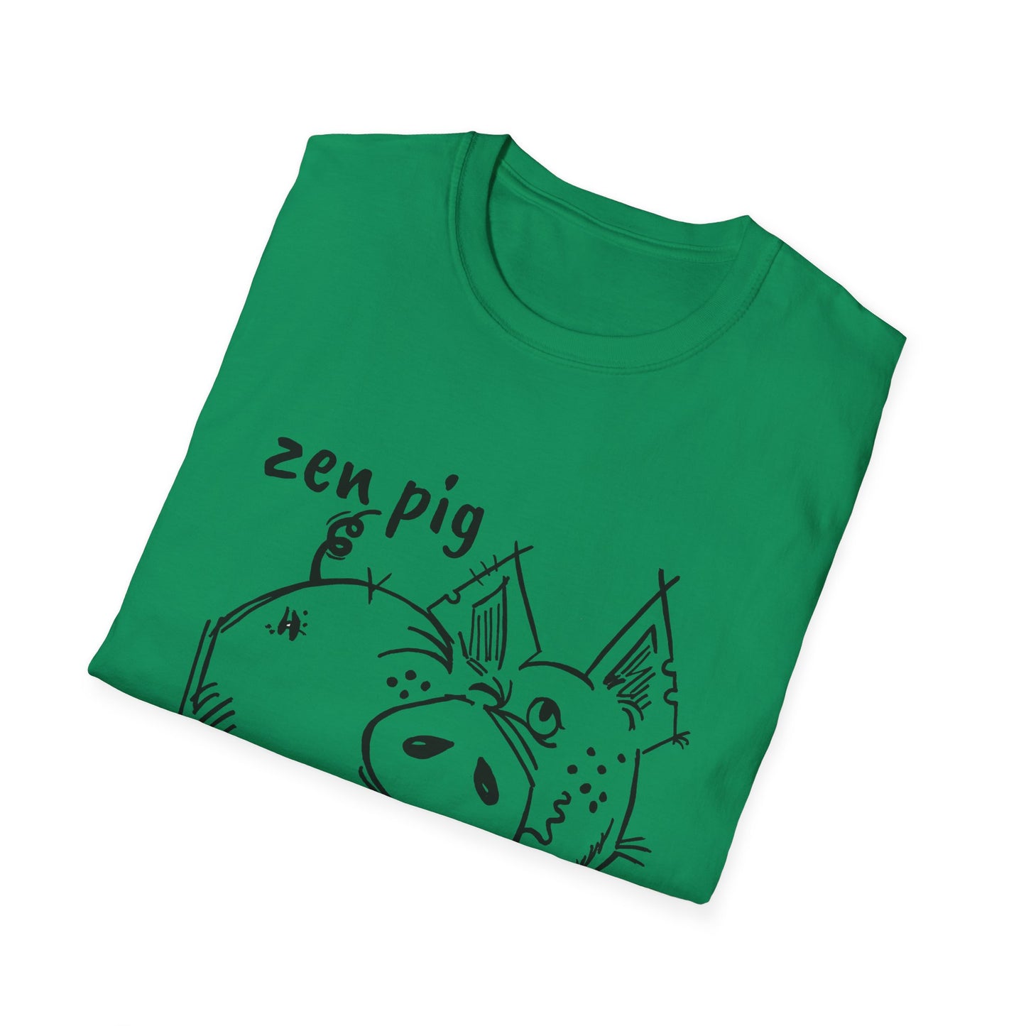 Zen Pig on Unisex Softstyle T-Shirt