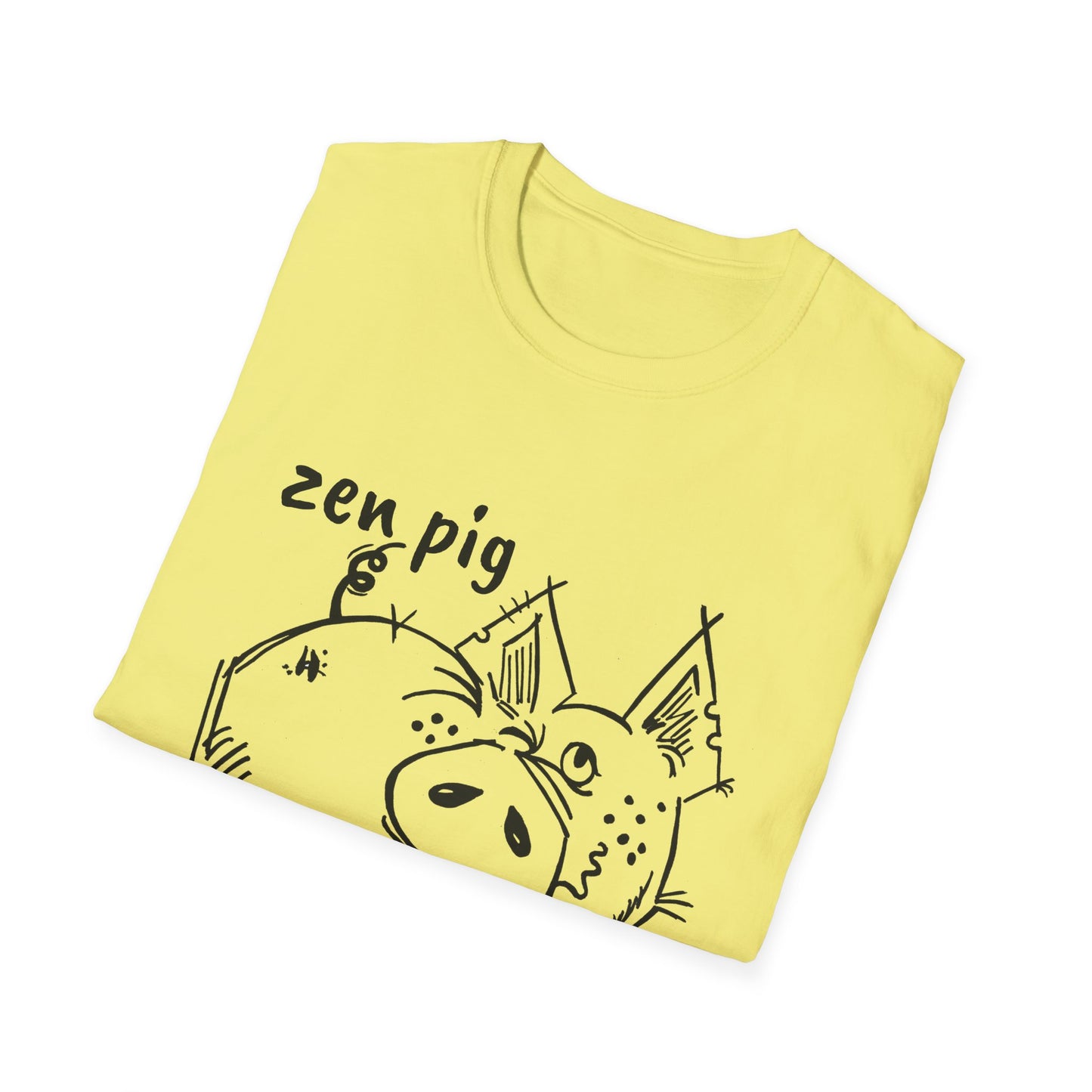 Zen Pig on Unisex Softstyle T-Shirt