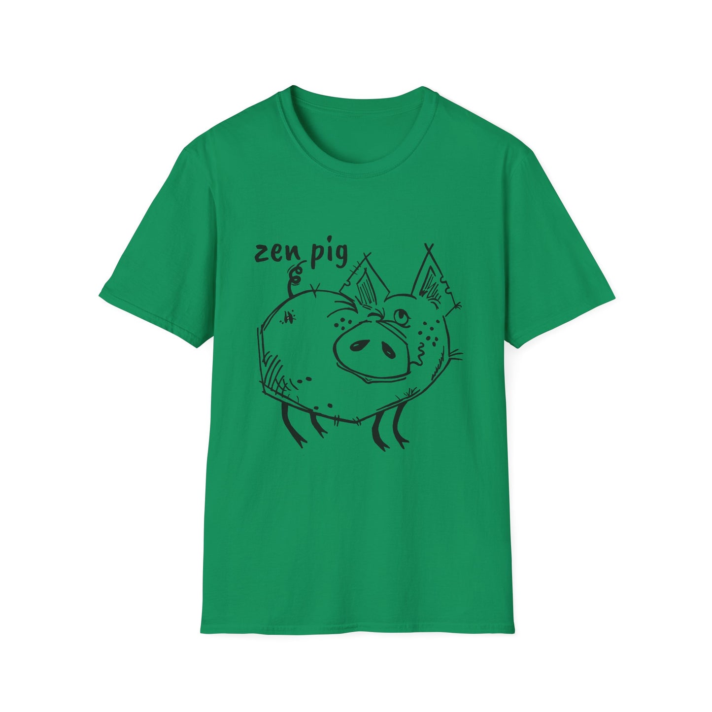Zen Pig on Unisex Softstyle T-Shirt