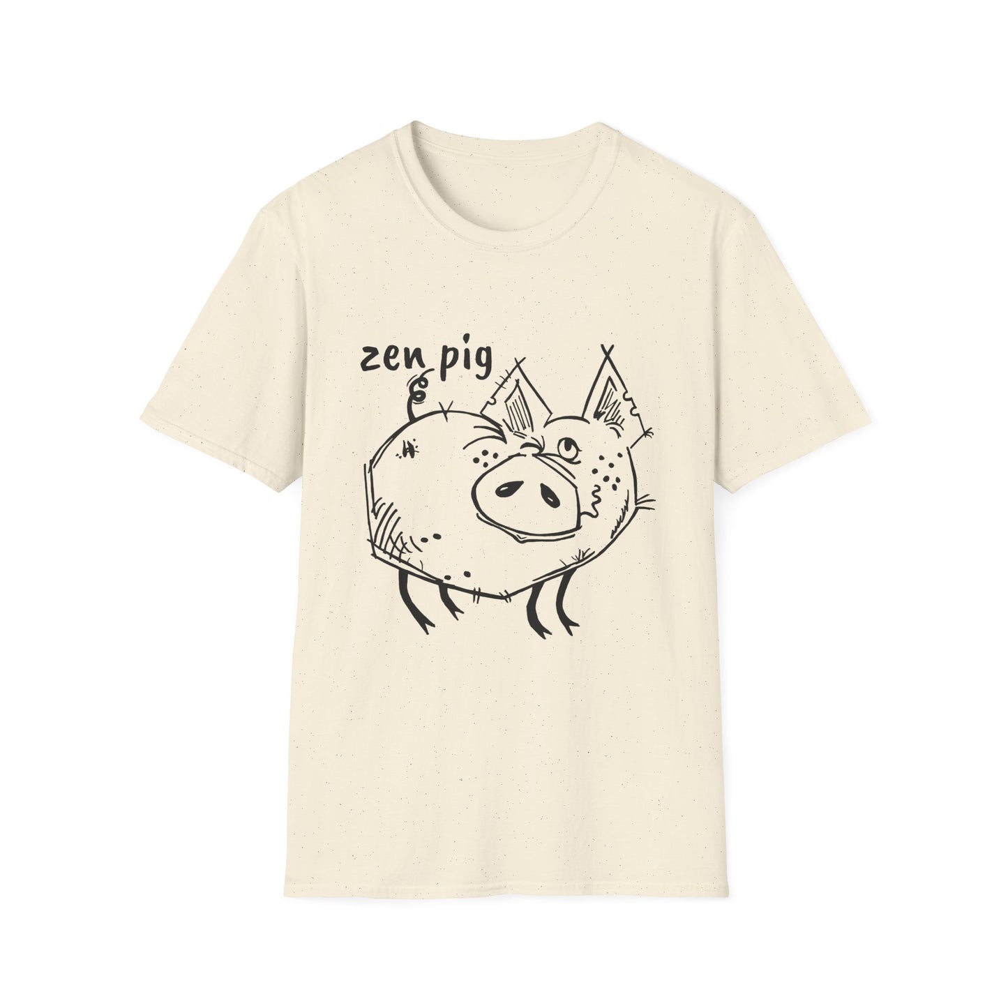Zen Pig on Unisex Softstyle T-Shirt