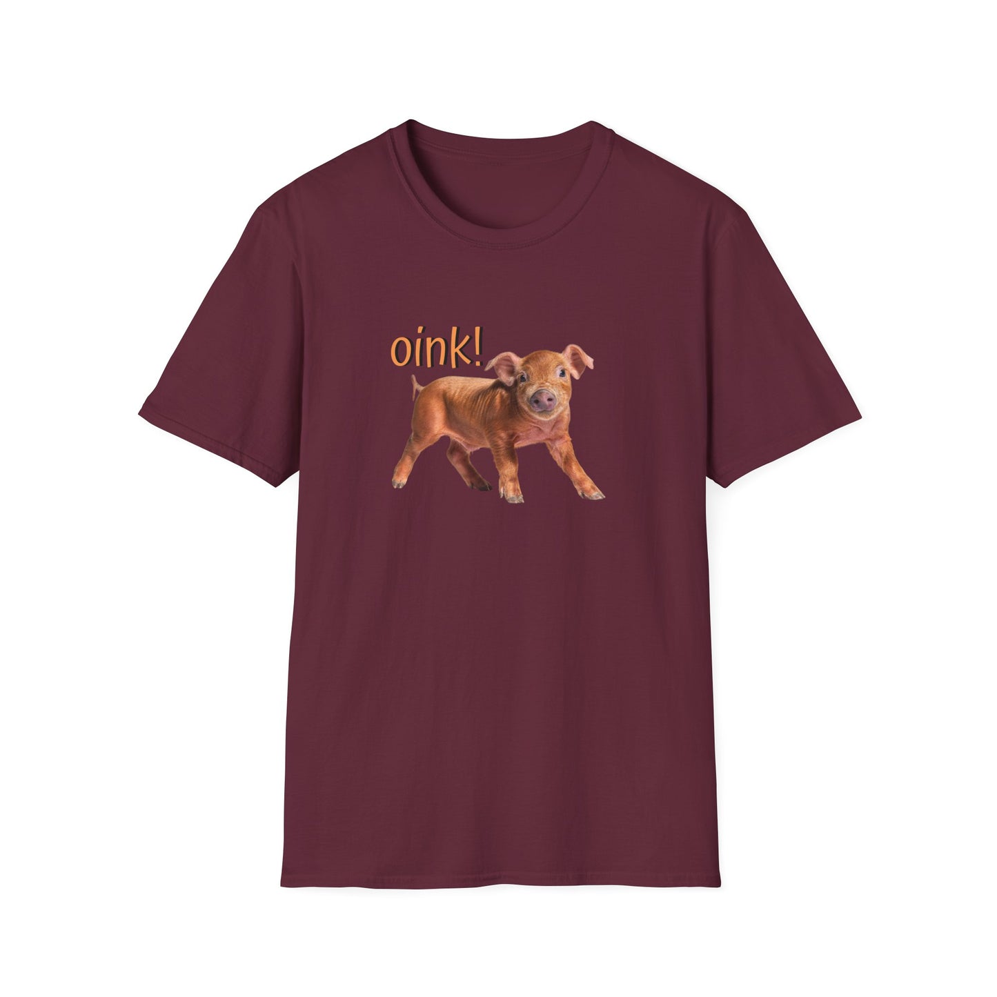 Oink Piglet on Unisex Softstyle T-Shirt