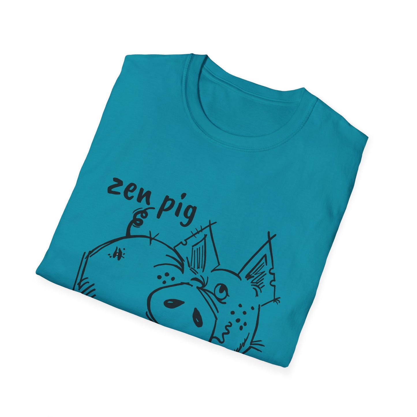 Zen Pig on Unisex Softstyle T-Shirt