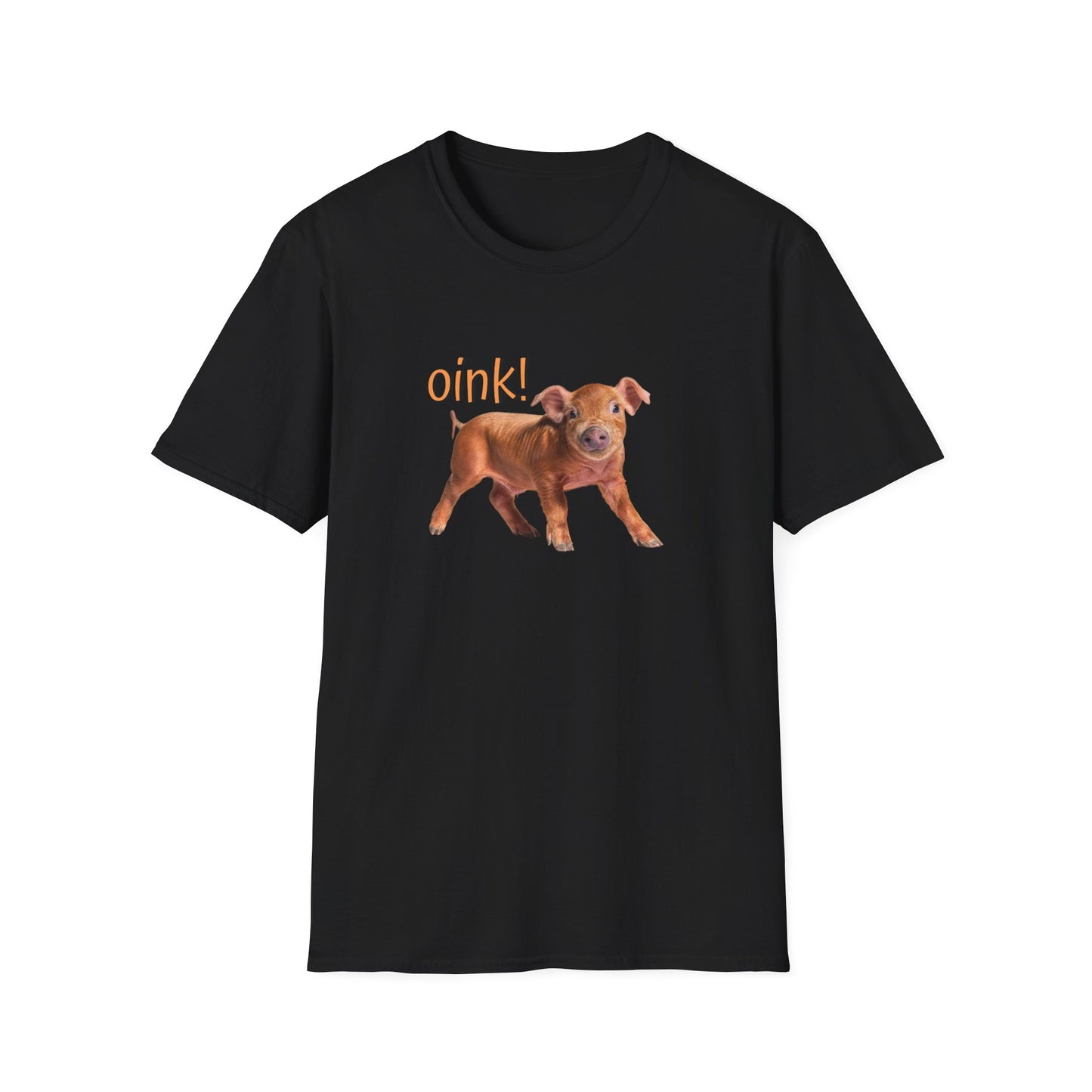 Oink Piglet on Unisex Softstyle T-Shirt