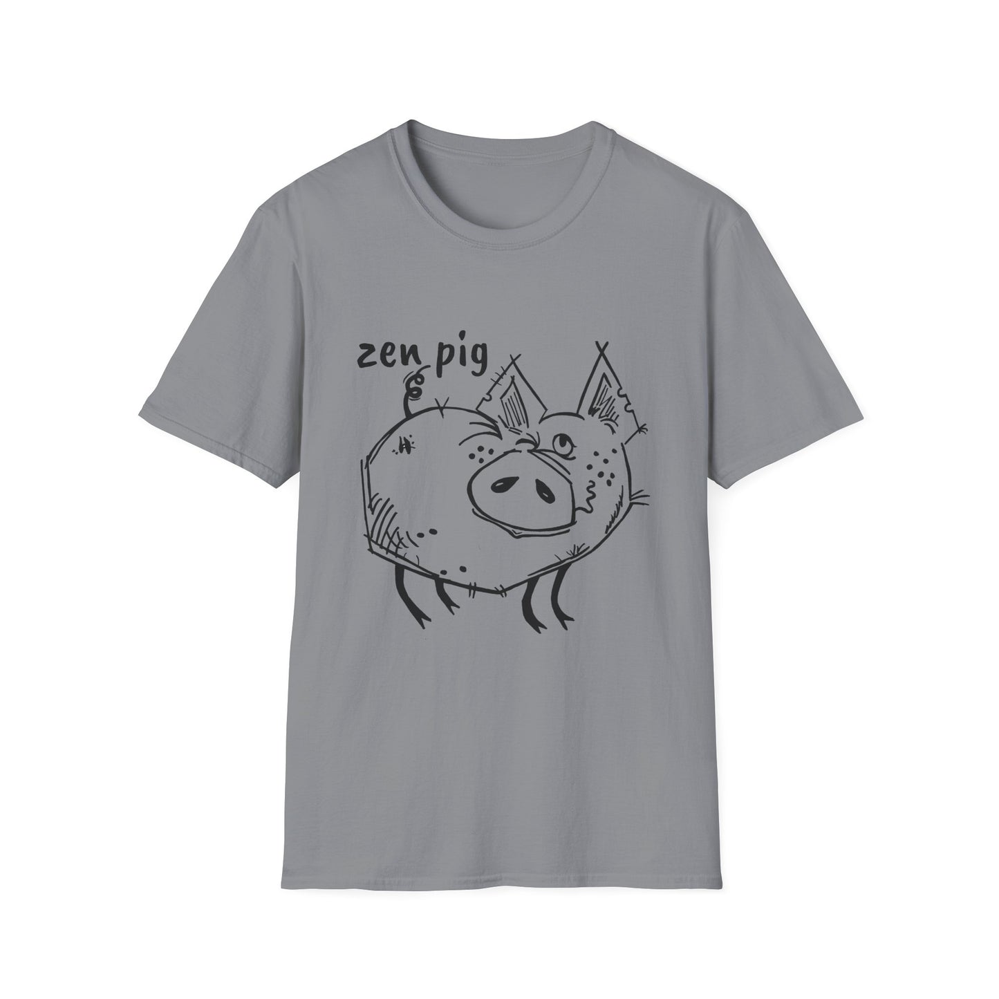 Zen Pig on Unisex Softstyle T-Shirt